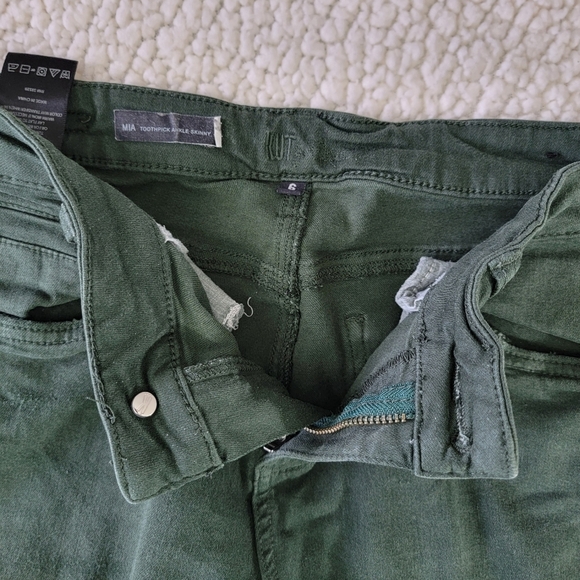 Kut From The Kloth Mia Toothpick Ankle Skinny Hunter Green Denim Jeans Size 6 - Picture 7 of 15